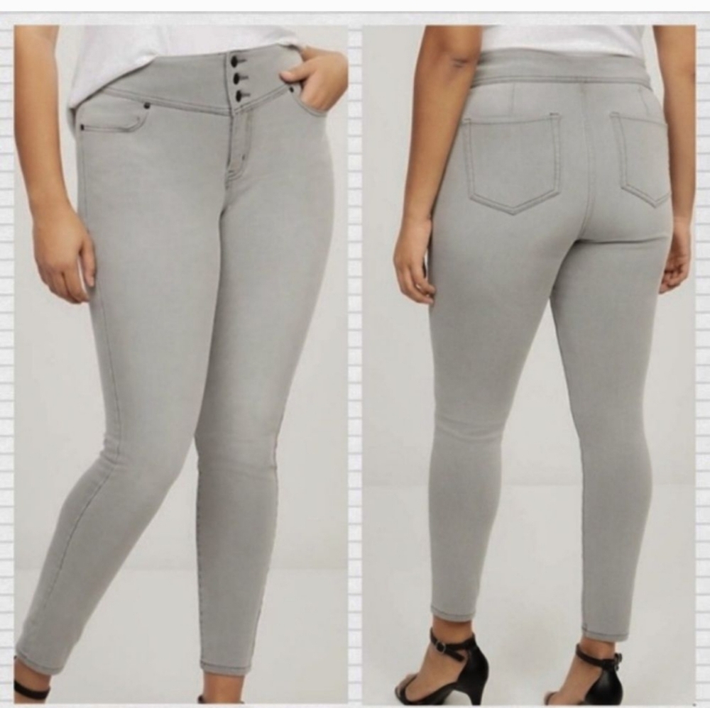 Lane Bryant Jegging Jeans Gray Skinny Flex Magic Waistband Pockets 🆕️